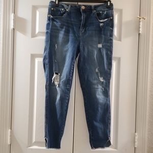 Seven Distressed High Rise Ankle Leggings, Size 12